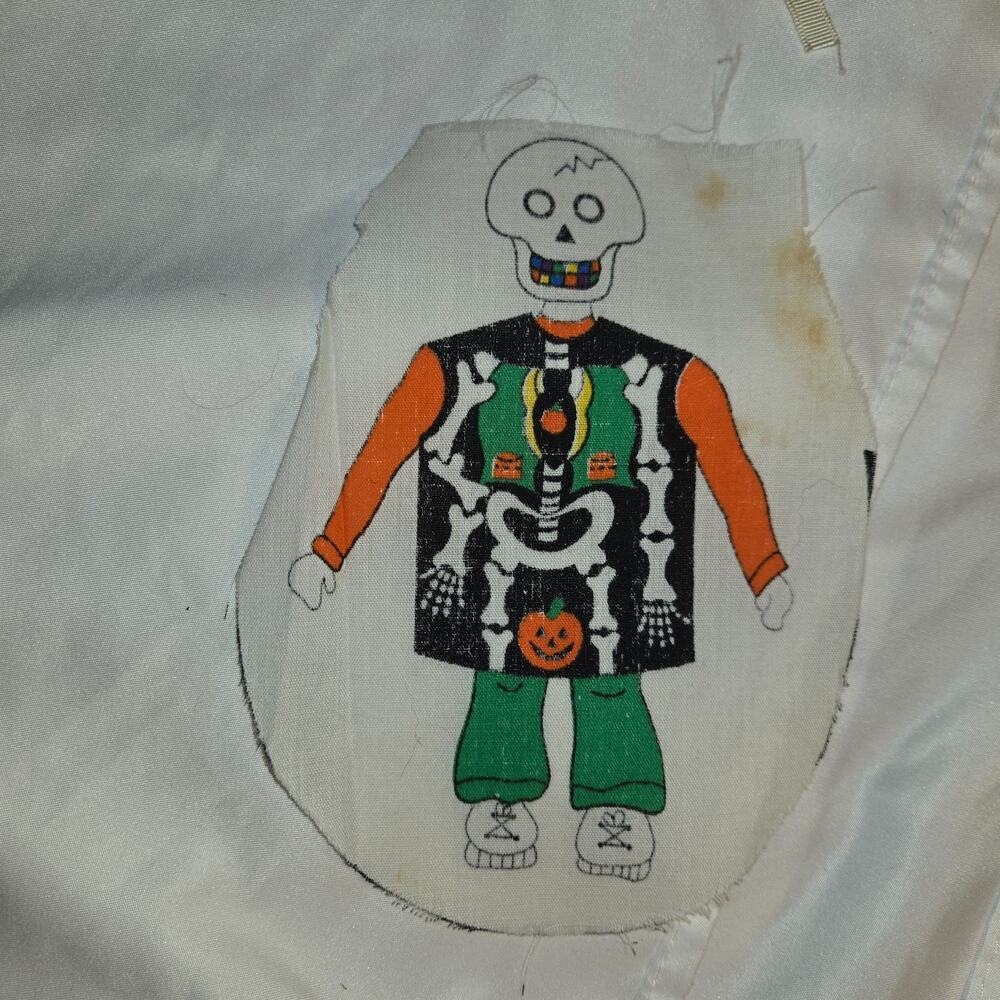 Vintage Skeleton Witch Pullover Halloween Costume Apron Mask Sheet 31" L 18" W - Picture 4 of 16